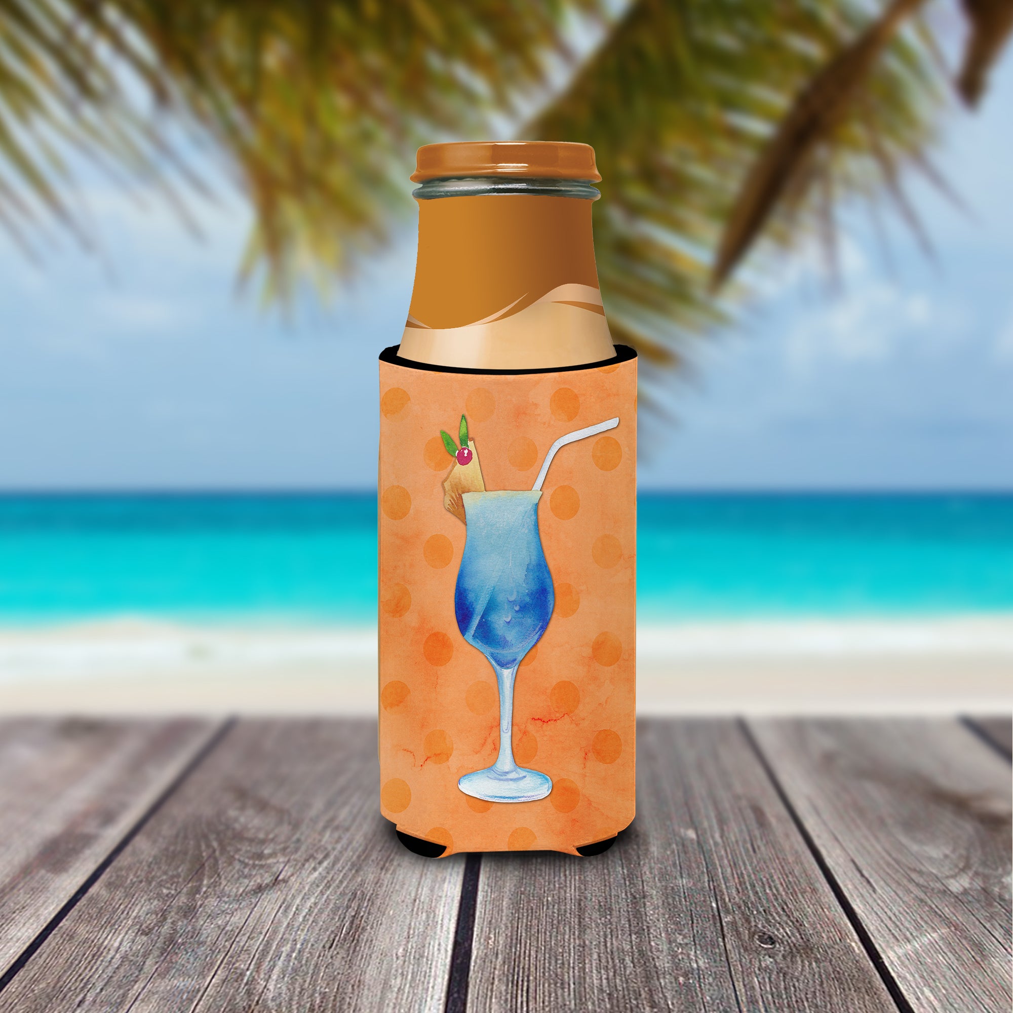 Summer Cocktail Orange Polkadot  Ultra Hugger for slim cans BB8233MUK
