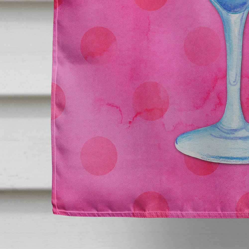 Summer Cocktail Pink Polkadot Flag Canvas House Size BB8234CHF