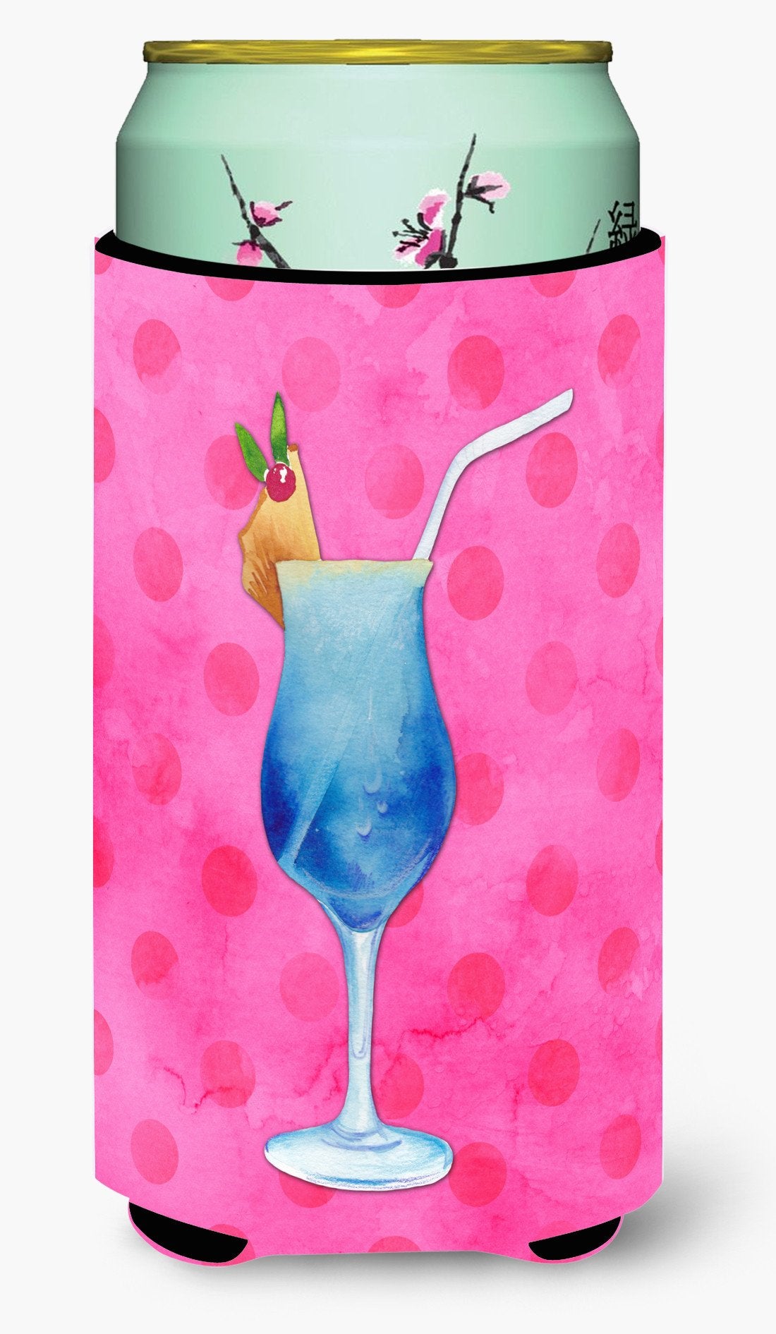 Summer Cocktail Pink Polkadot Tall Boy Beverage Insulator Hugger BB8234TBC by Caroline&#39;s Treasures
