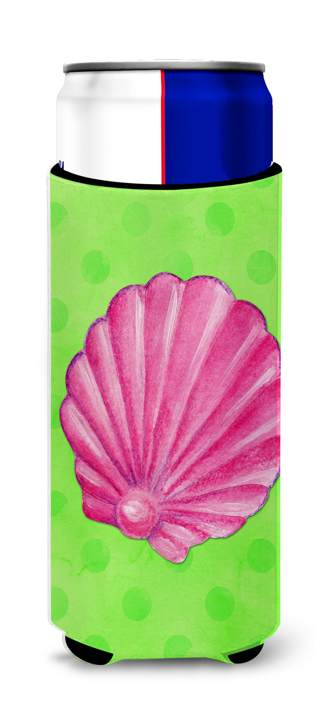 Pink Sea Shell Green Polkadot  Ultra Hugger for slim cans BB8240MUK  the-store.com.