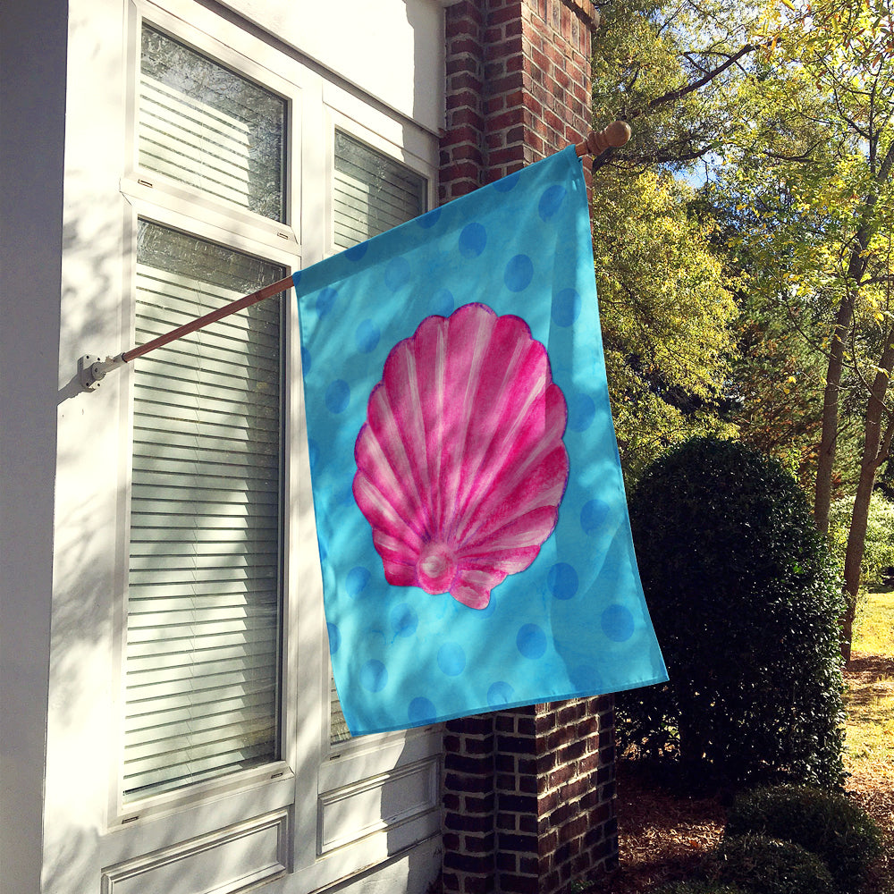 Pink Sea Shell Blue Polkadot Flag Canvas House Size BB8241CHF