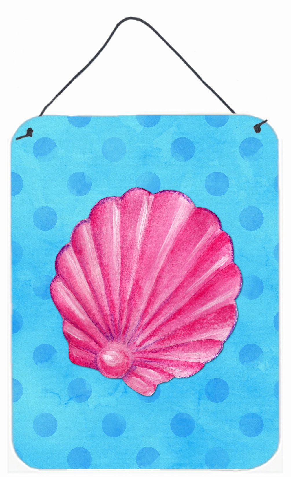 Pink Sea Shell Blue Polkadot Wall or Door Hanging Prints BB8241DS1216 by Caroline's Treasures