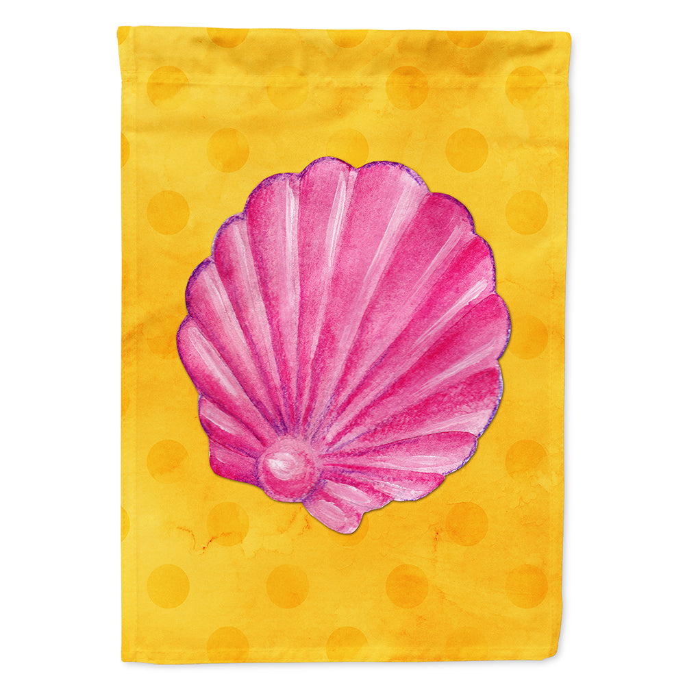 Pink Sea Shell Yellow Polkadot Flag Canvas House Size BB8242CHF  the-store.com.