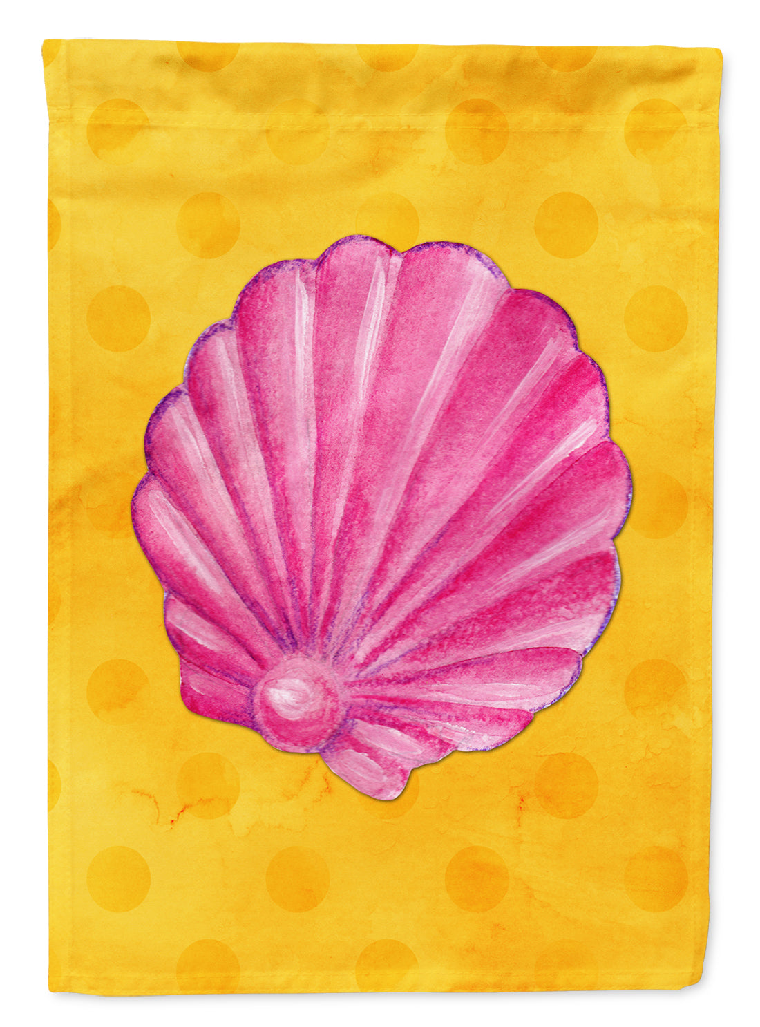 Pink Sea Shell Yellow Polkadot Flag Garden Size BB8242GF
