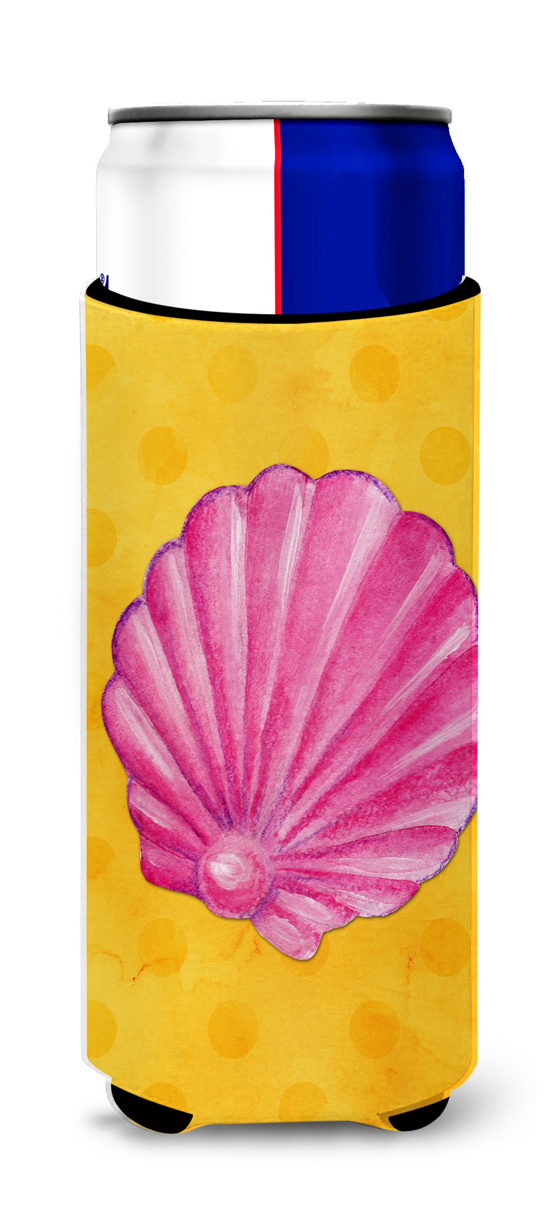 Pink Sea Shell Yellow Polkadot  Ultra Hugger for slim cans BB8242MUK