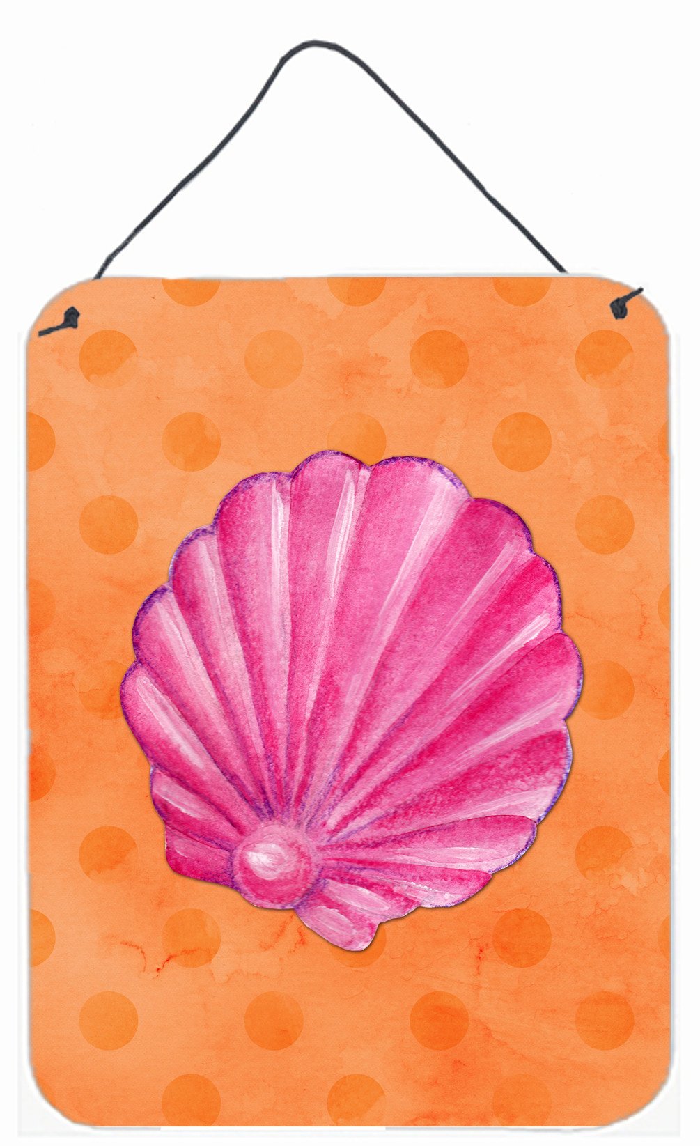 Pink Sea Shell Orange Polkadot Wall or Door Hanging Prints BB8243DS1216 by Caroline&#39;s Treasures
