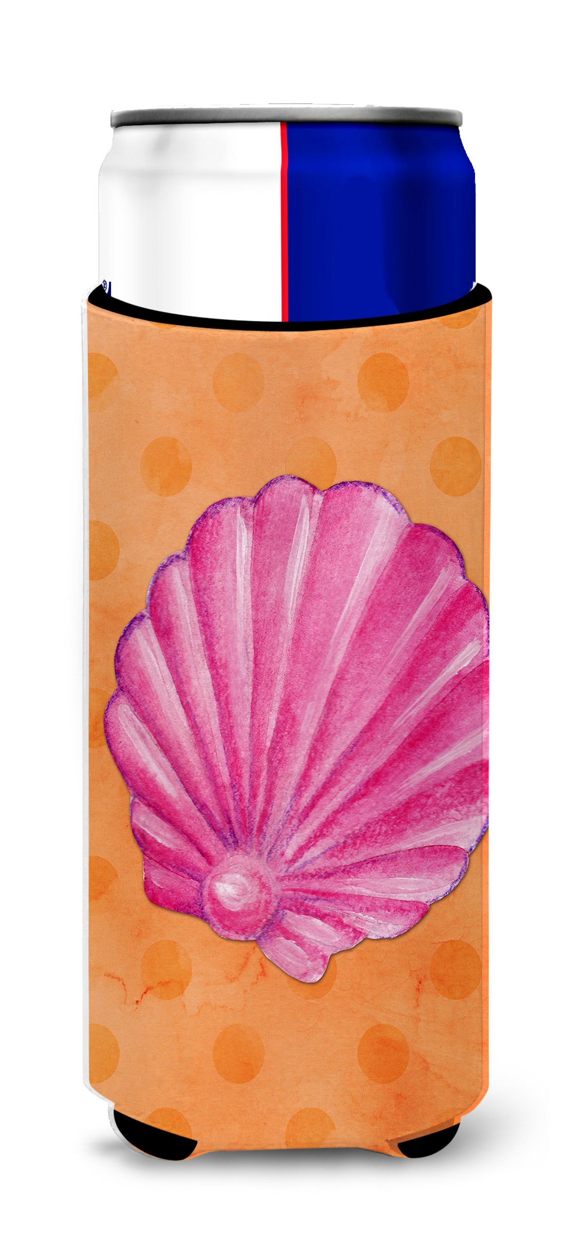 Pink Sea Shell Orange Polkadot  Ultra Hugger for slim cans BB8243MUK