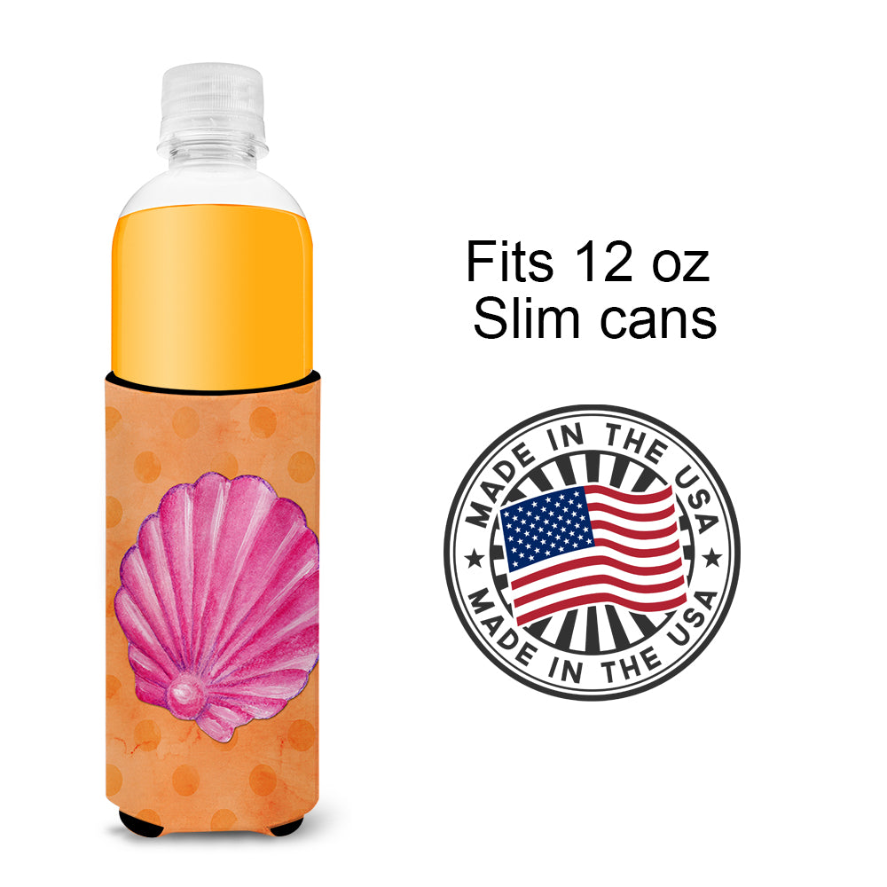 Pink Sea Shell Orange Polkadot  Ultra Hugger for slim cans BB8243MUK  the-store.com.