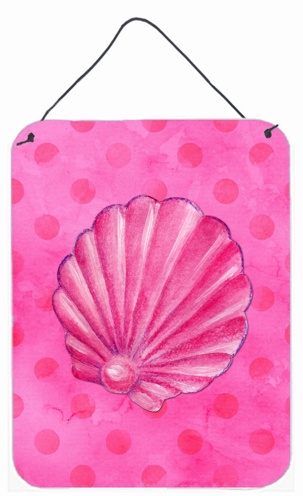 Pink Sea Shell Pink Polkadot Wall or Door Hanging Prints BB8244DS1216 by Caroline's Treasures