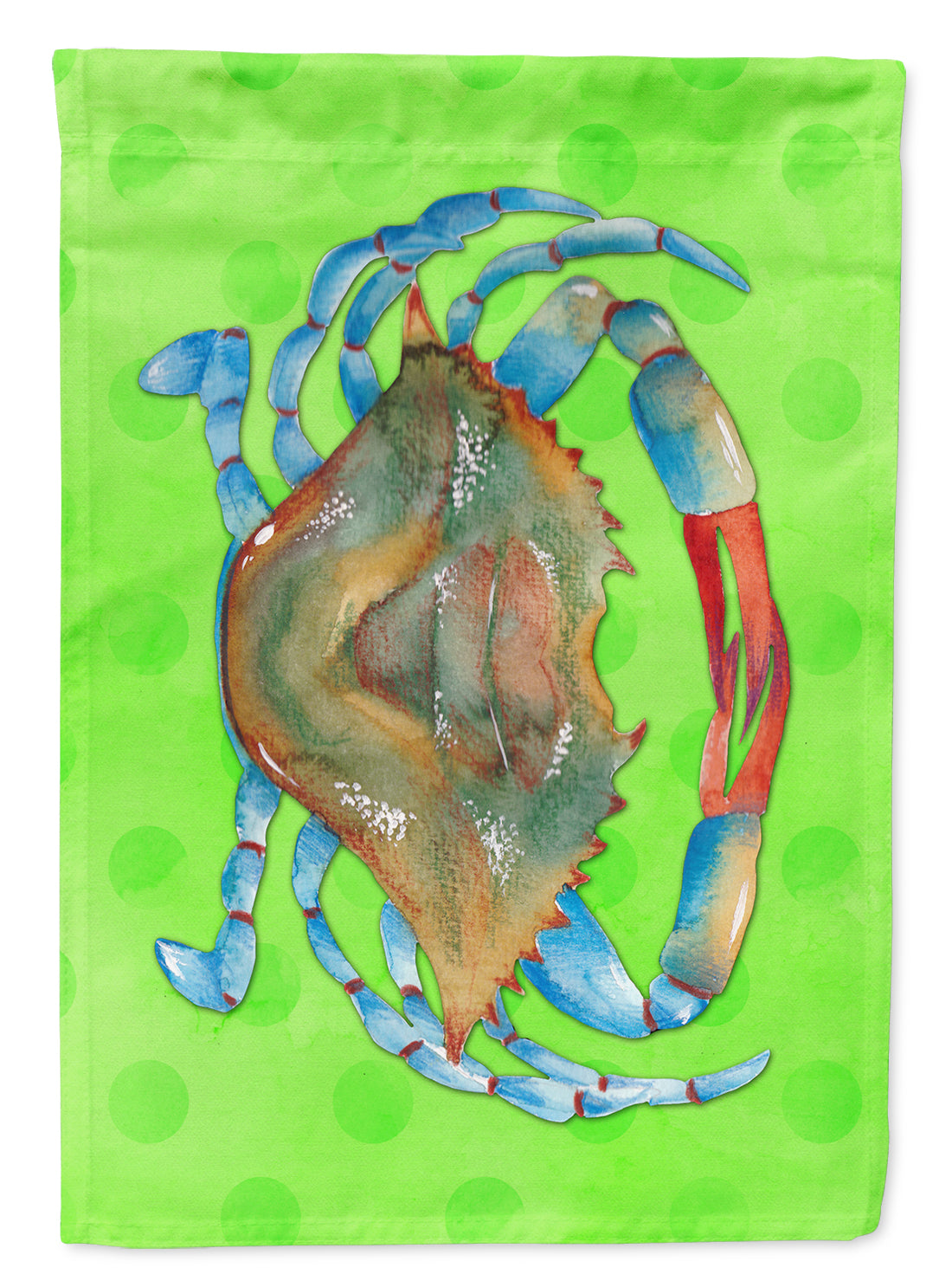 Blue Crab Green Polkadot Flag Garden Size BB8245GF
