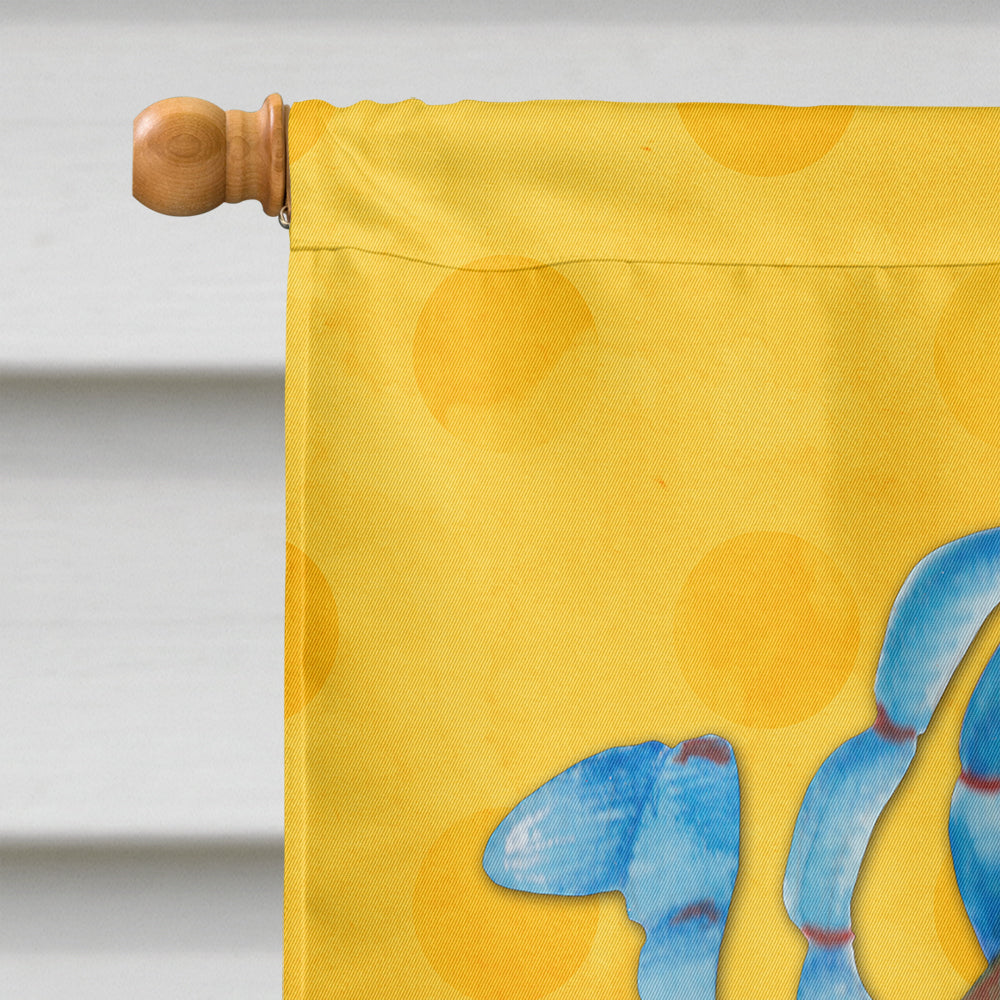 Blue Crab Yellow Polkadot Flag Canvas House Size BB8247CHF  the-store.com.