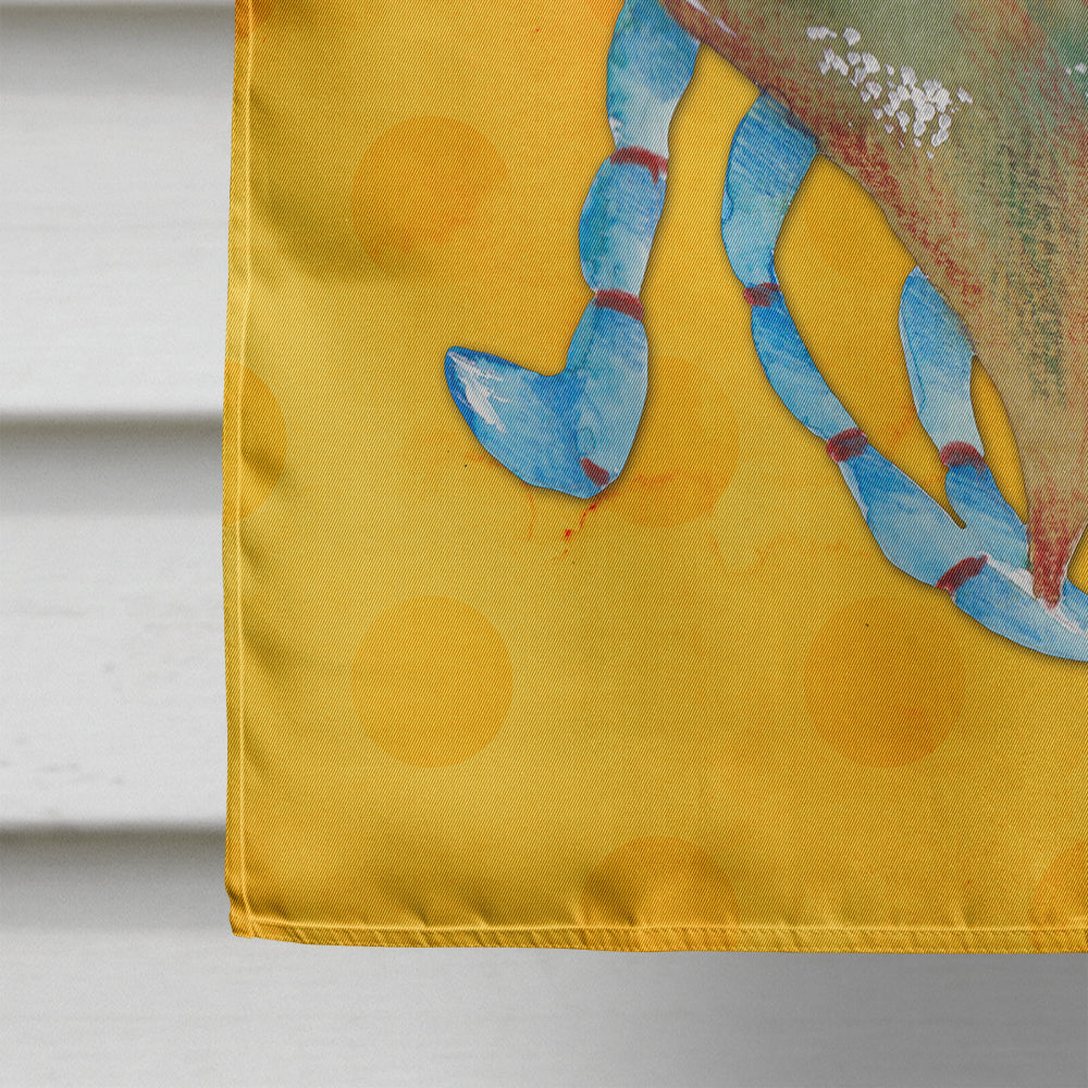 Blue Crab Yellow Polkadot Flag Canvas House Size BB8247CHF