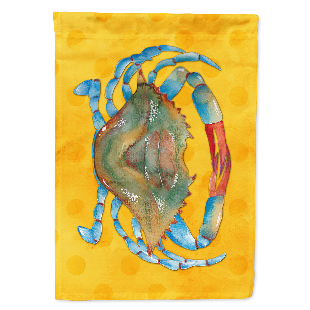 Blue Crab Yellow Polkadot Flag Canvas House Size BB8247CHF  the-store.com.