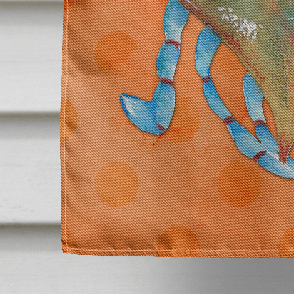 Blue Crab Orange Polkadot Flag Canvas House Size BB8248CHF