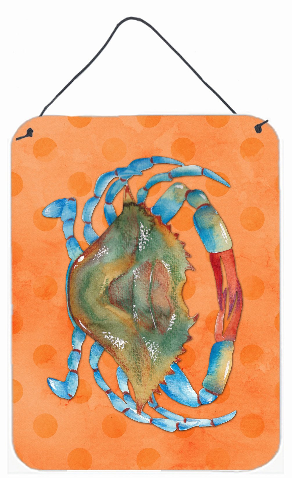 Blue Crab Orange Polkadot Wall or Door Hanging Prints BB8248DS1216 by Caroline&#39;s Treasures