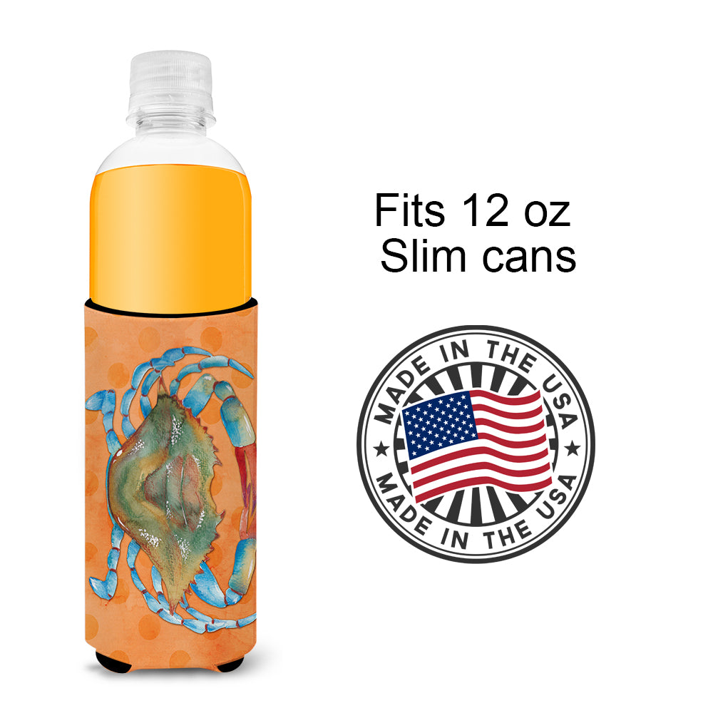 Blue Crab Orange Polkadot  Ultra Hugger for slim cans BB8248MUK