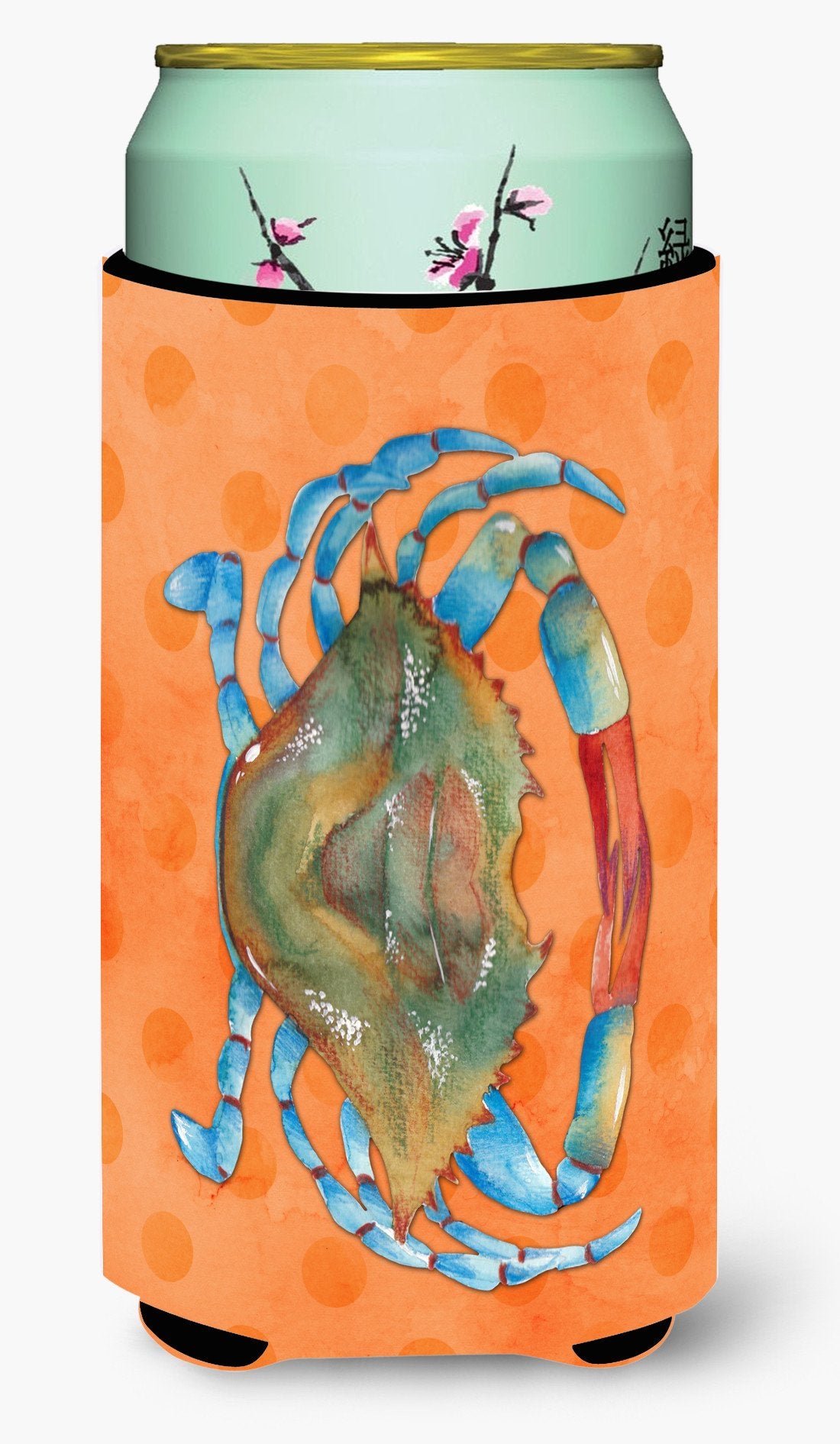 Blue Crab Orange Polkadot Tall Boy Beverage Insulator Hugger BB8248TBC by Caroline&#39;s Treasures