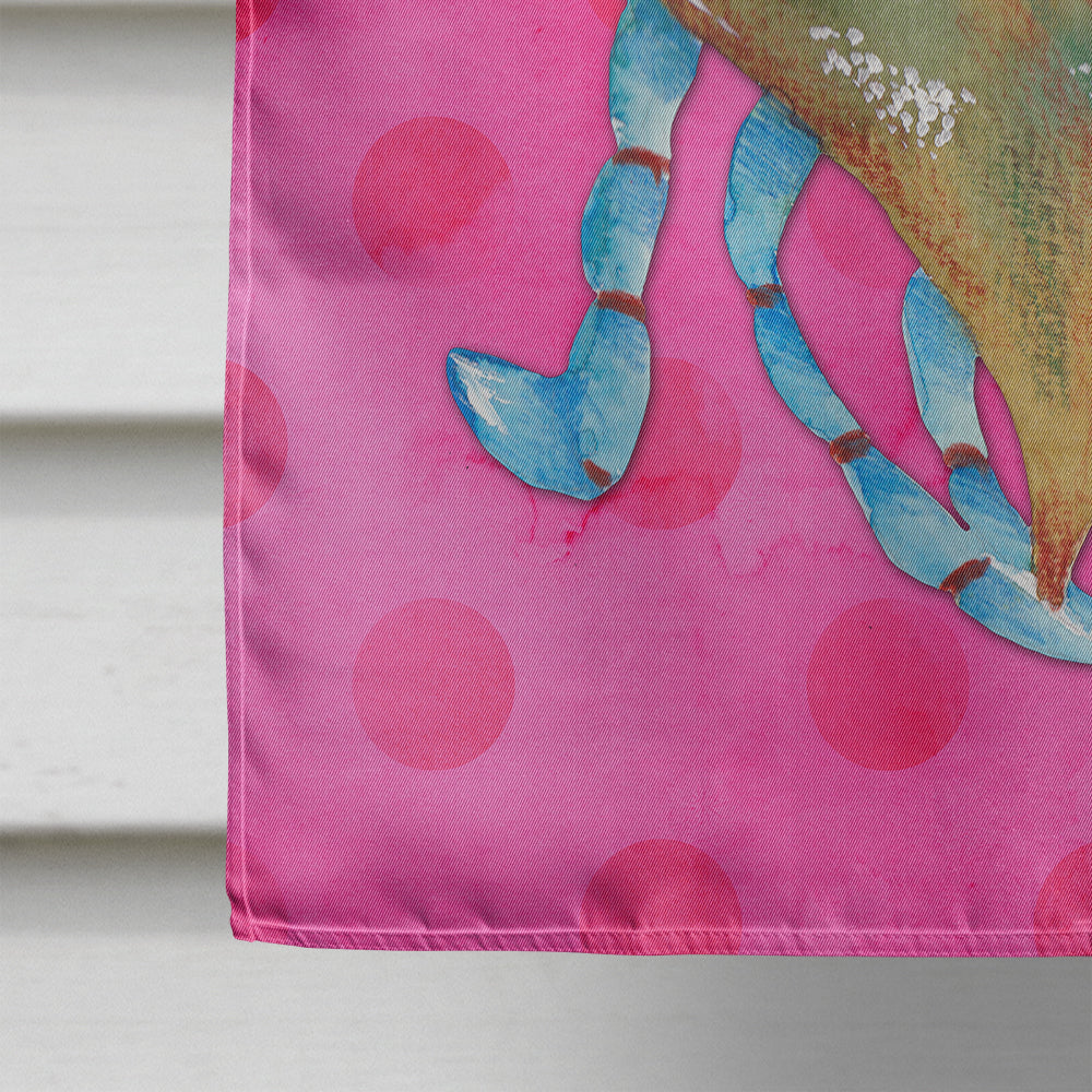 Blue Crab Pink Polkadot Flag Canvas House Size BB8249CHF  the-store.com.
