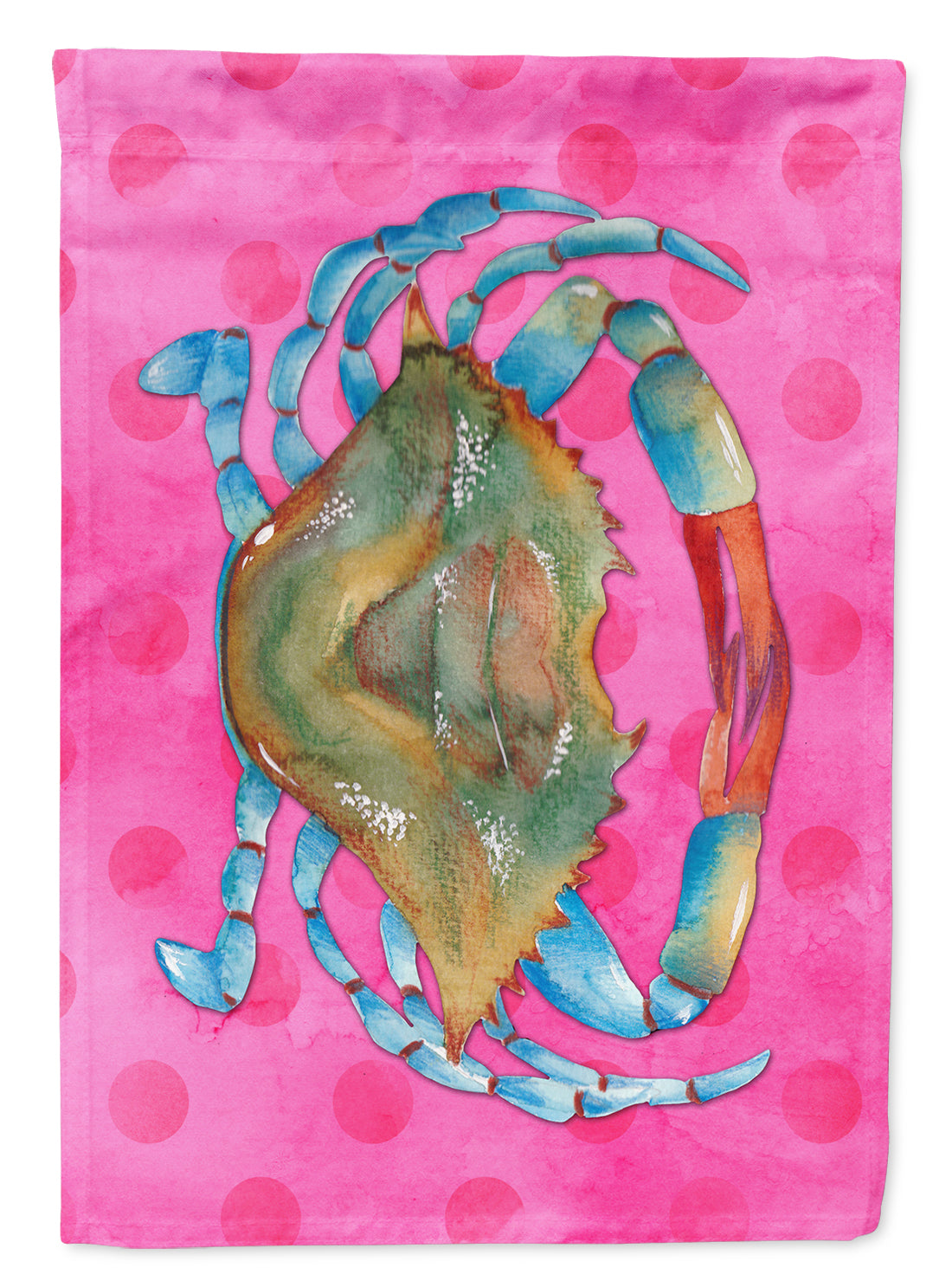 Blue Crab Pink Polkadot Flag Garden Size BB8249GF