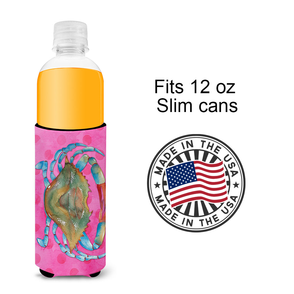 Blue Crab Pink Polkadot  Ultra Hugger for slim cans BB8249MUK