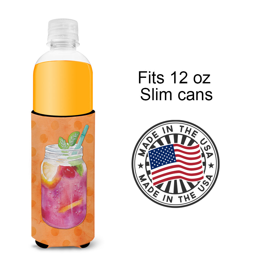 Mason Jar Cocktail Orange Polkadot  Ultra Hugger for slim cans BB8253MUK