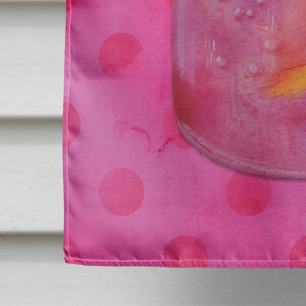 Mason Jar Cocktail Pink Polkadot Flag Canvas House Size BB8254CHF