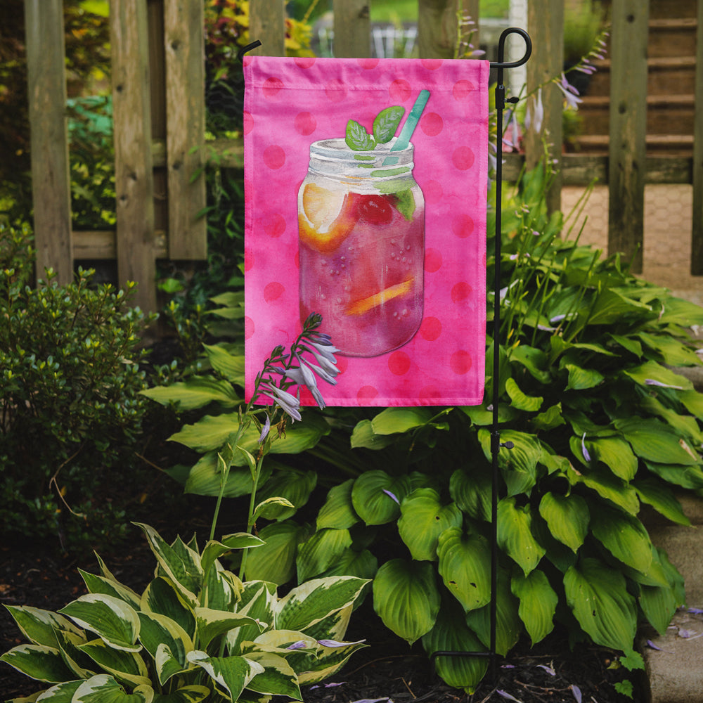 Mason Jar Cocktail Pink Polkadot Flag Garden Size BB8254GF