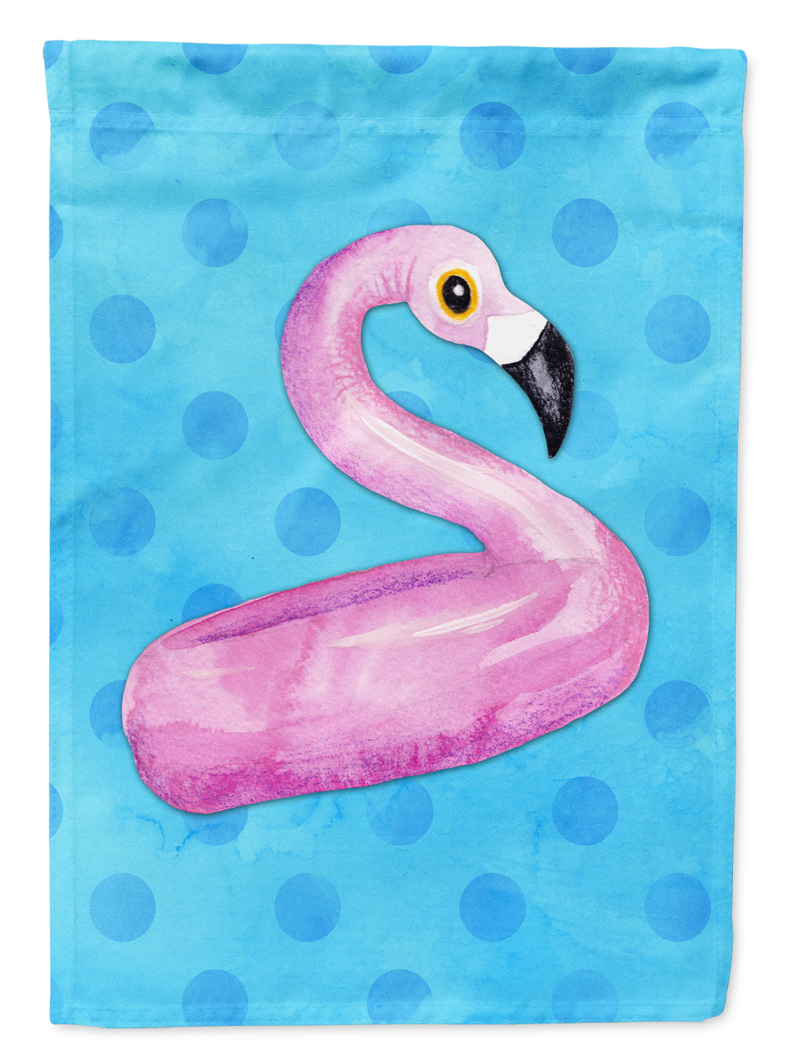 Flamingo Floaty Blue Polkadot Flag Canvas House Size BB8256CHF