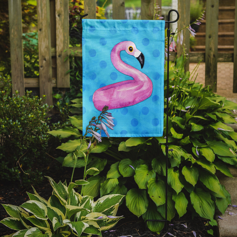 Flamingo Floaty Blue Polkadot Flag Garden Size BB8256GF