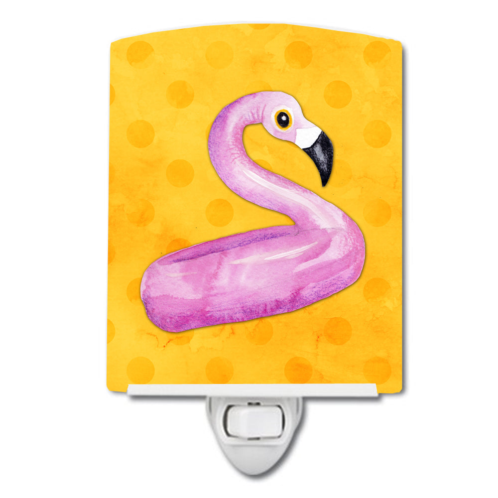 Flamingo Floaty Yellow Polkadot Ceramic Night Light BB8257CNL - the-store.com
