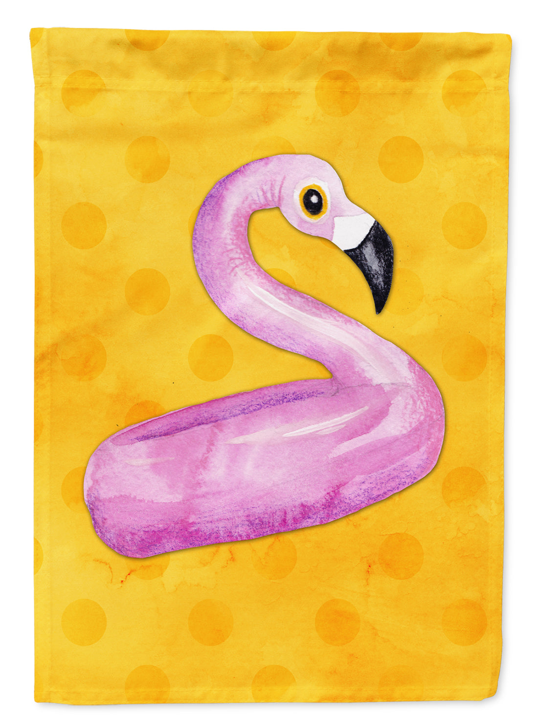 Flamingo Floaty Yellow Polkadot Flag Garden Size BB8257GF  the-store.com.