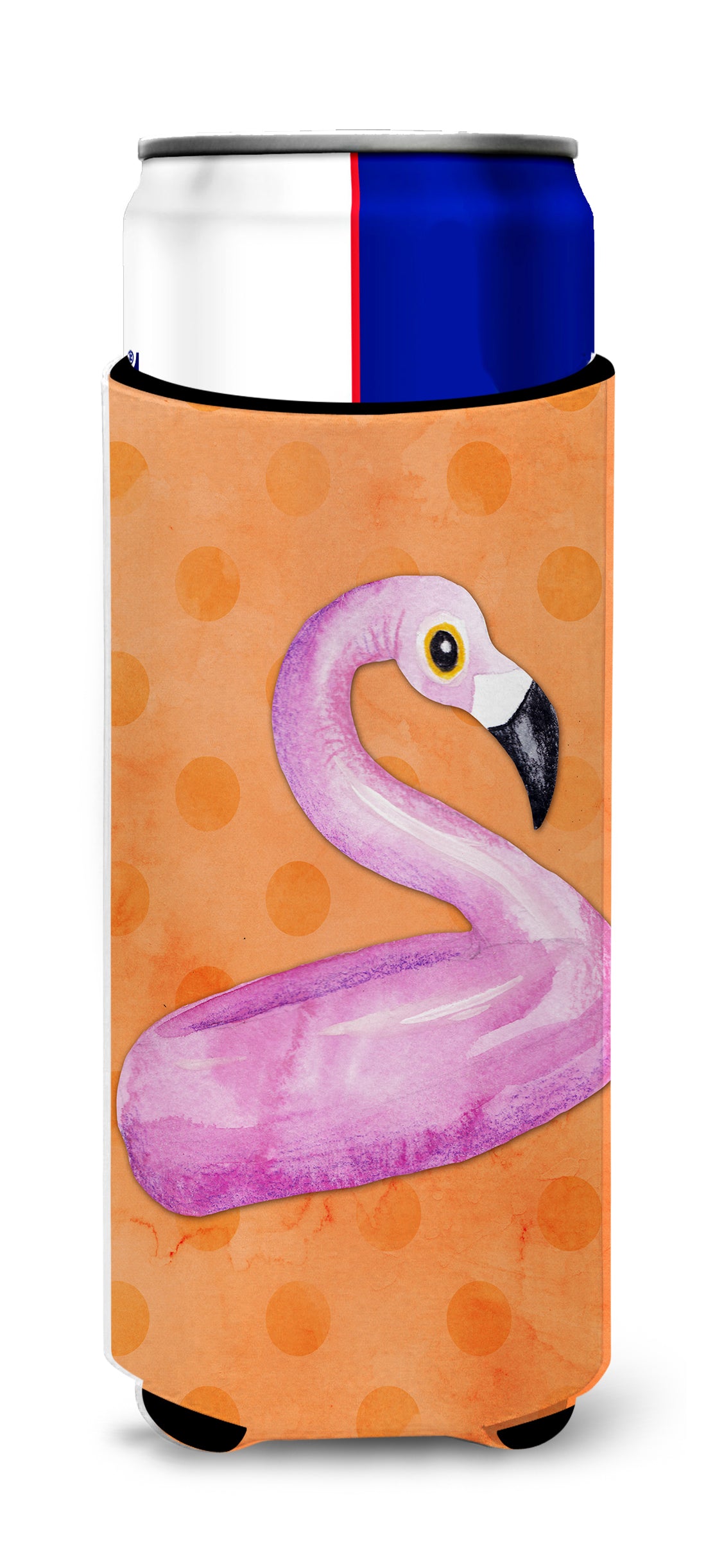 Flamingo Floaty Orange Polkadot  Ultra Hugger for slim cans BB8258MUK