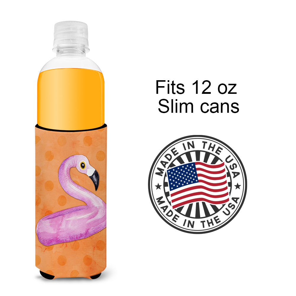 Flamingo Floaty Orange Polkadot  Ultra Hugger for slim cans BB8258MUK  the-store.com.