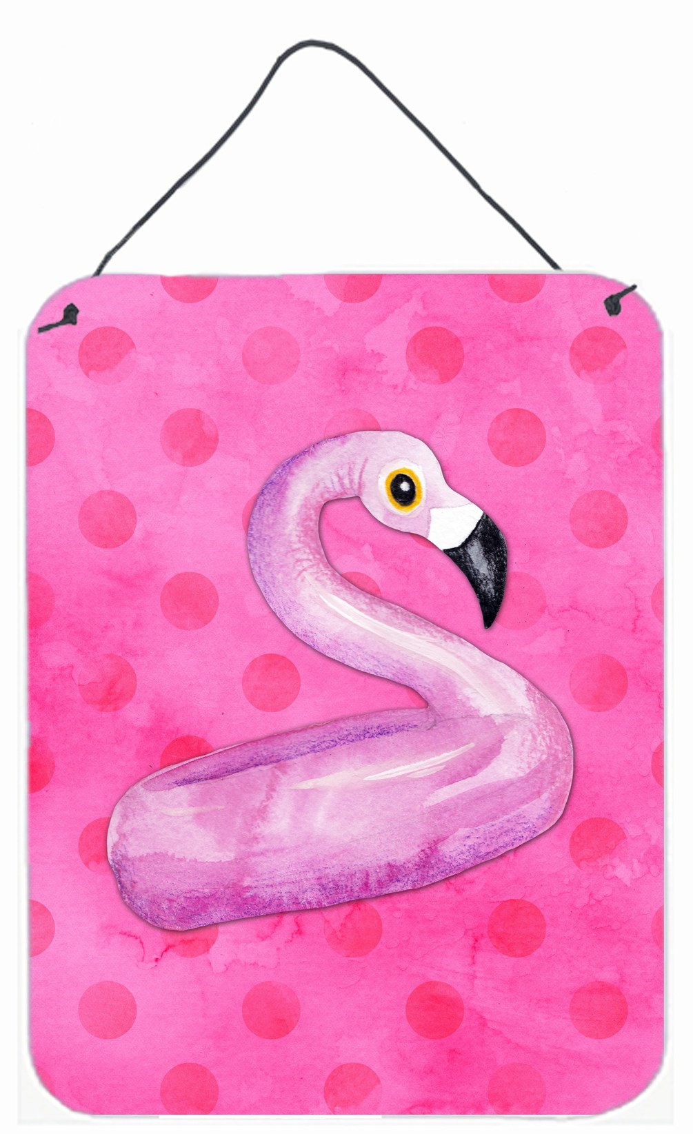 Flamingo Floaty Pink Polkadot Wall or Door Hanging Prints BB8259DS1216 by Caroline's Treasures