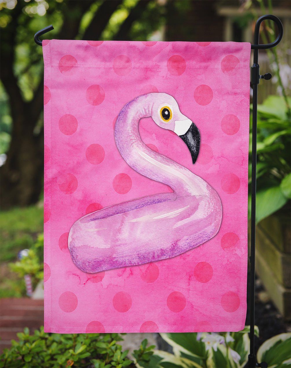 Flamingo Floaty Pink Polkadot Flag Garden Size BB8259GF
