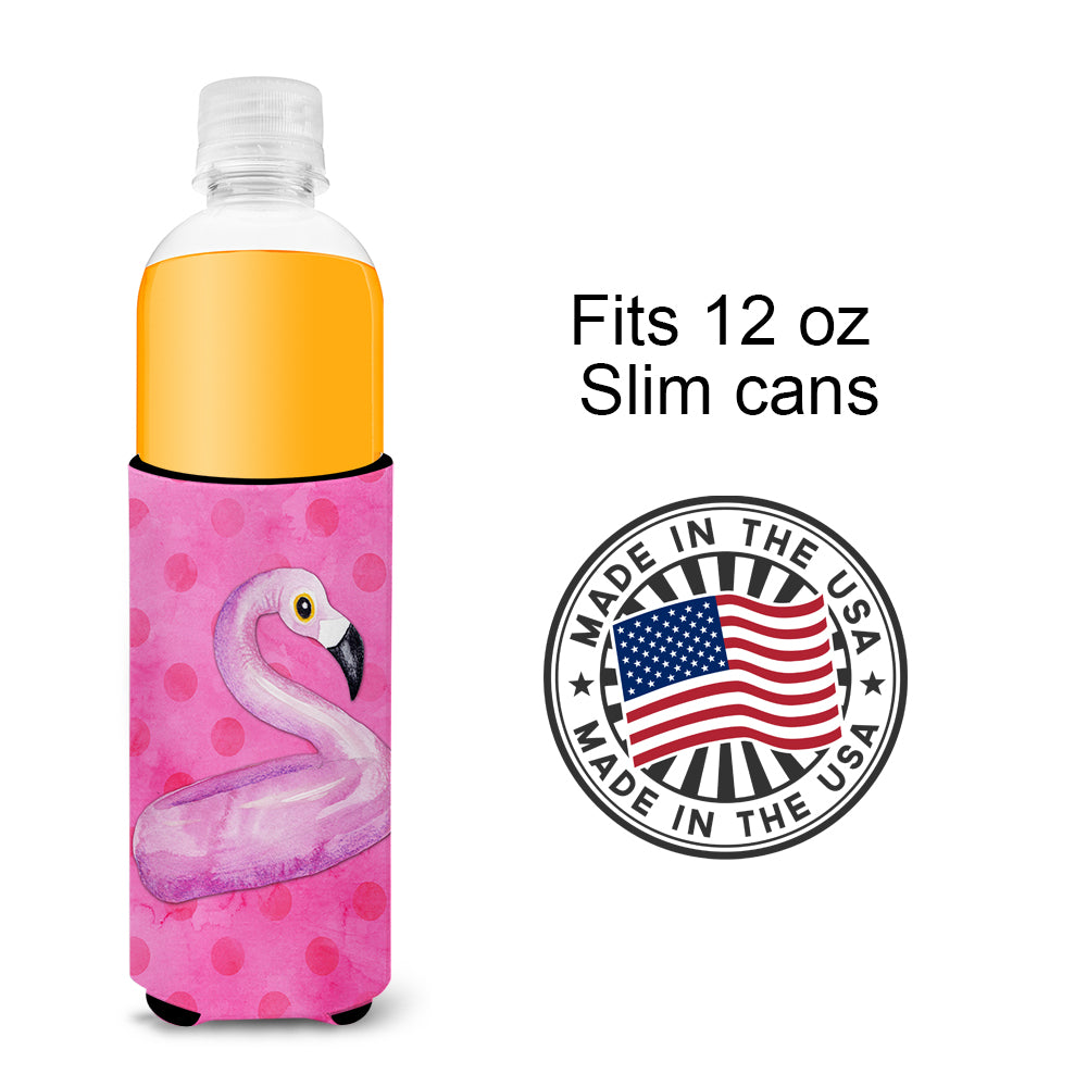 Flamingo Floaty Pink Polkadot  Ultra Hugger for slim cans BB8259MUK  the-store.com.