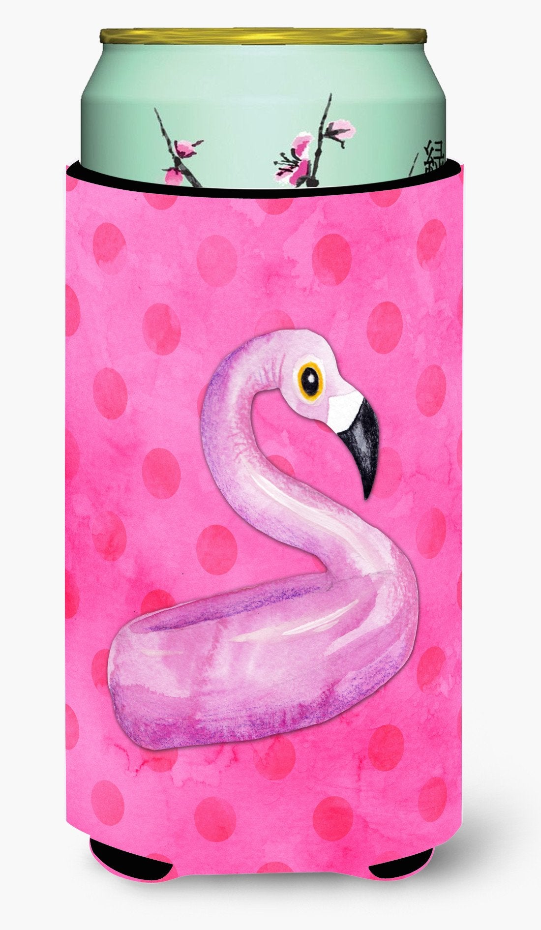 Flamingo Floaty Pink Polkadot Tall Boy Beverage Insulator Hugger BB8259TBC by Caroline&#39;s Treasures