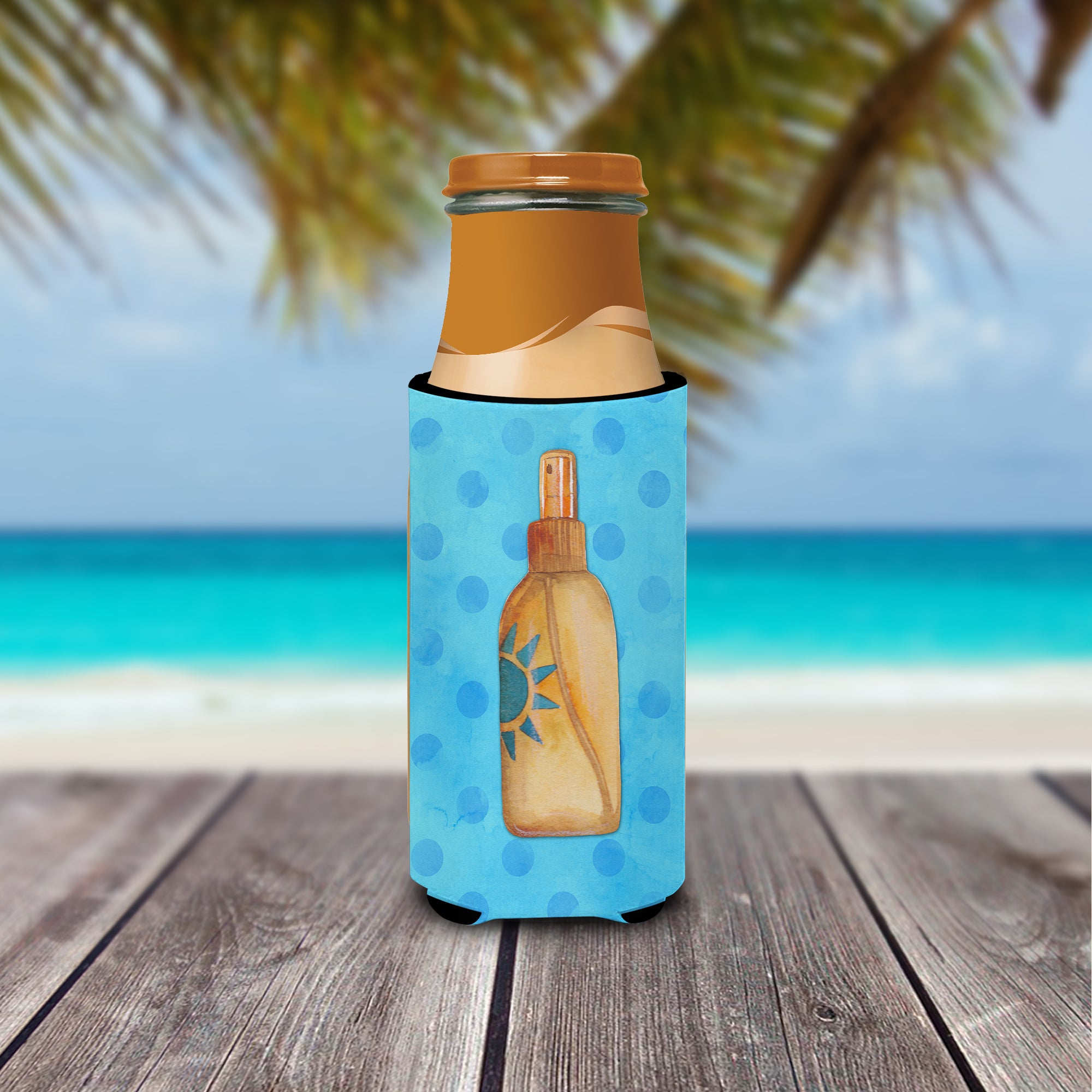 Message in a Bottle Blue Polkadot  Ultra Hugger for slim cans BB8261MUK  the-store.com.