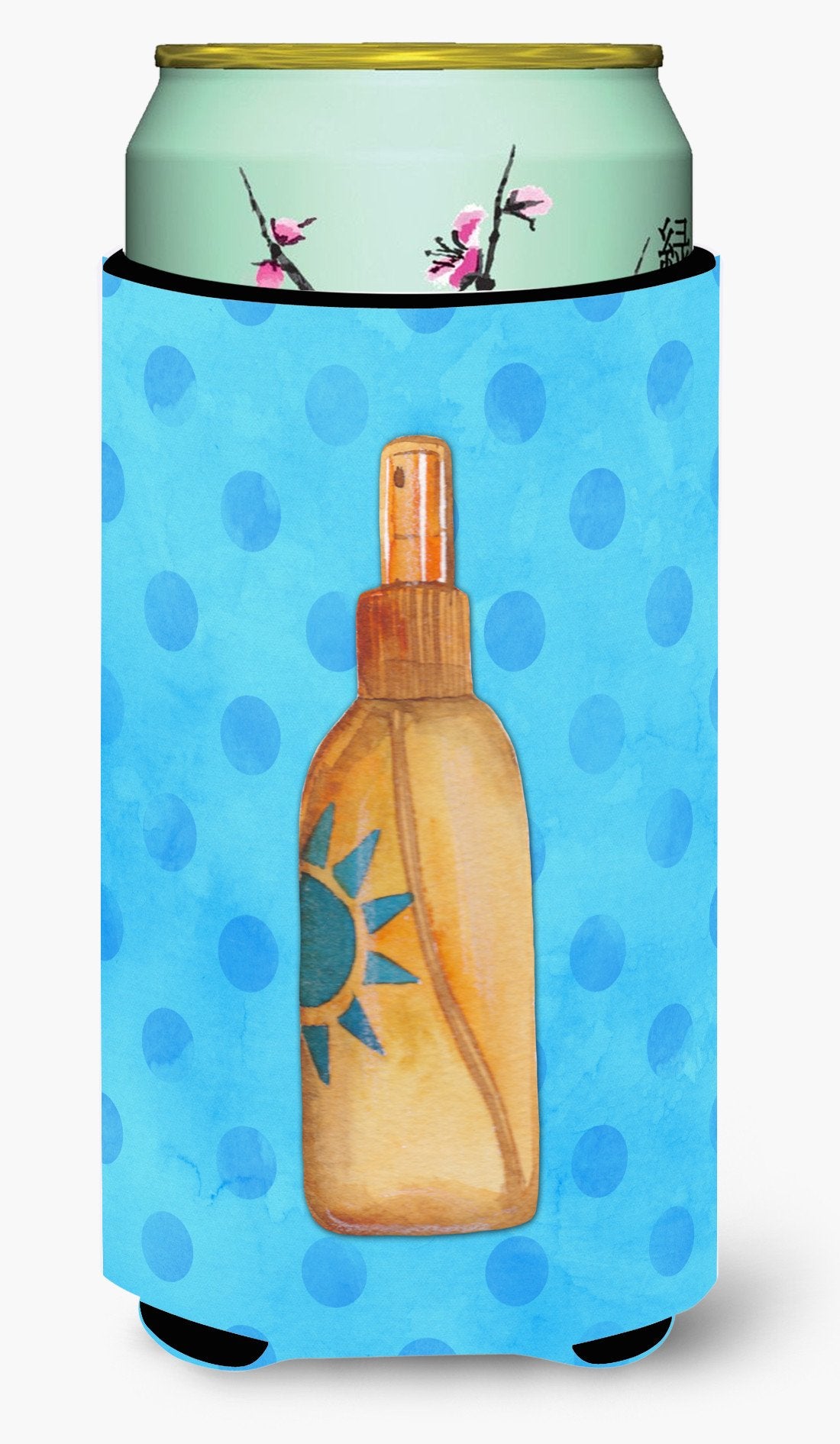 Message in a Bottle Blue Polkadot Tall Boy Beverage Insulator Hugger BB8261TBC by Caroline&#39;s Treasures