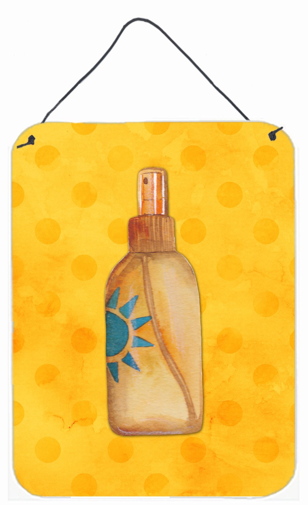 Message in a Bottle Yellow Polkadot Wall or Door Hanging Prints BB8262DS1216 by Caroline&#39;s Treasures