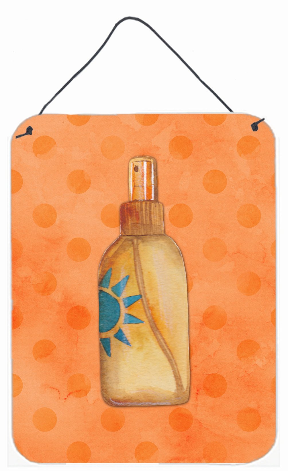 Message in a Bottle Orange Polkadot Wall or Door Hanging Prints BB8263DS1216 by Caroline's Treasures
