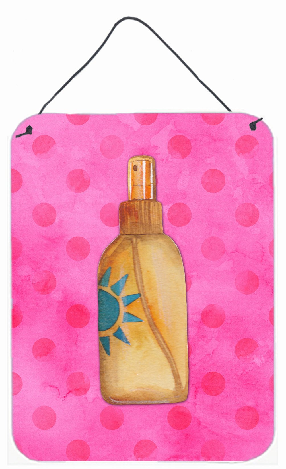 Message in a Bottle Pink Polkadot Wall or Door Hanging Prints BB8264DS1216 by Caroline's Treasures