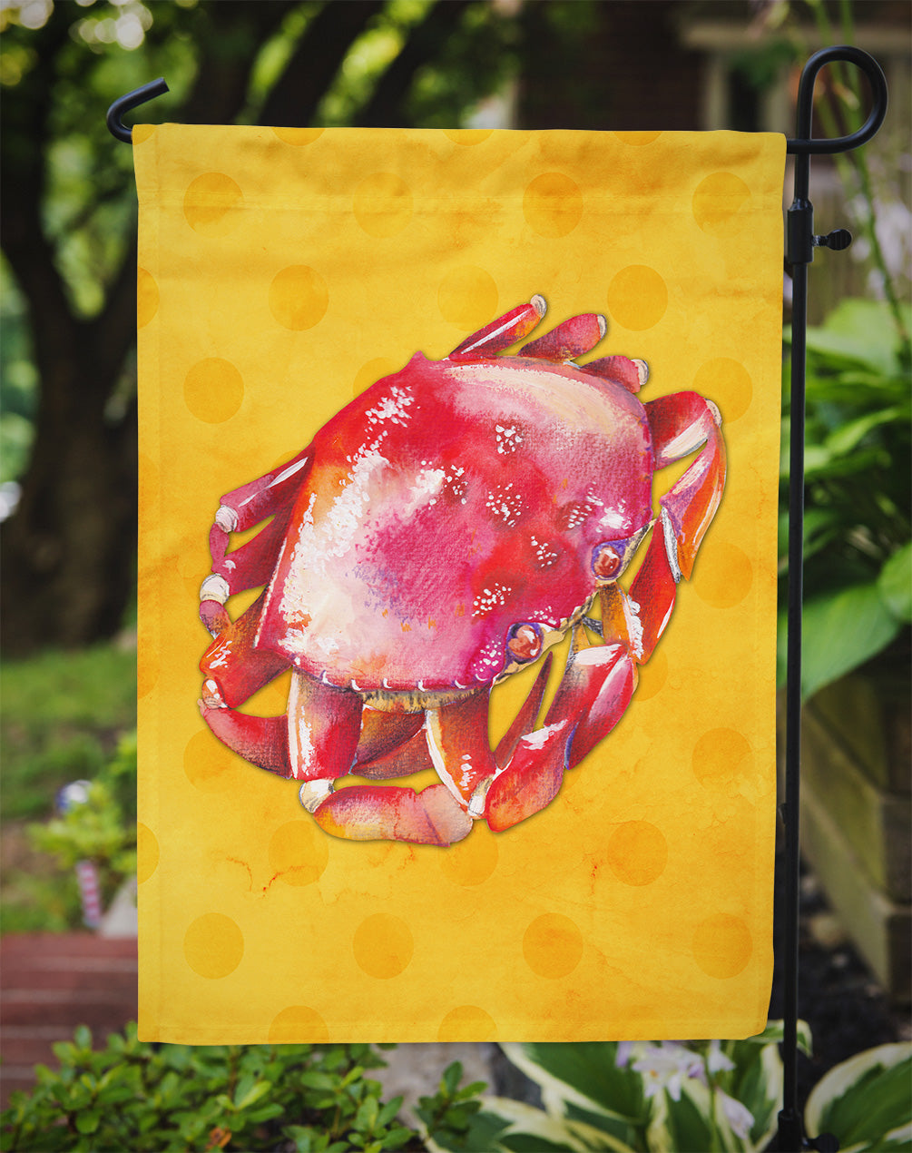 Crab Yellow Polkadot Flag Garden Size BB8267GF