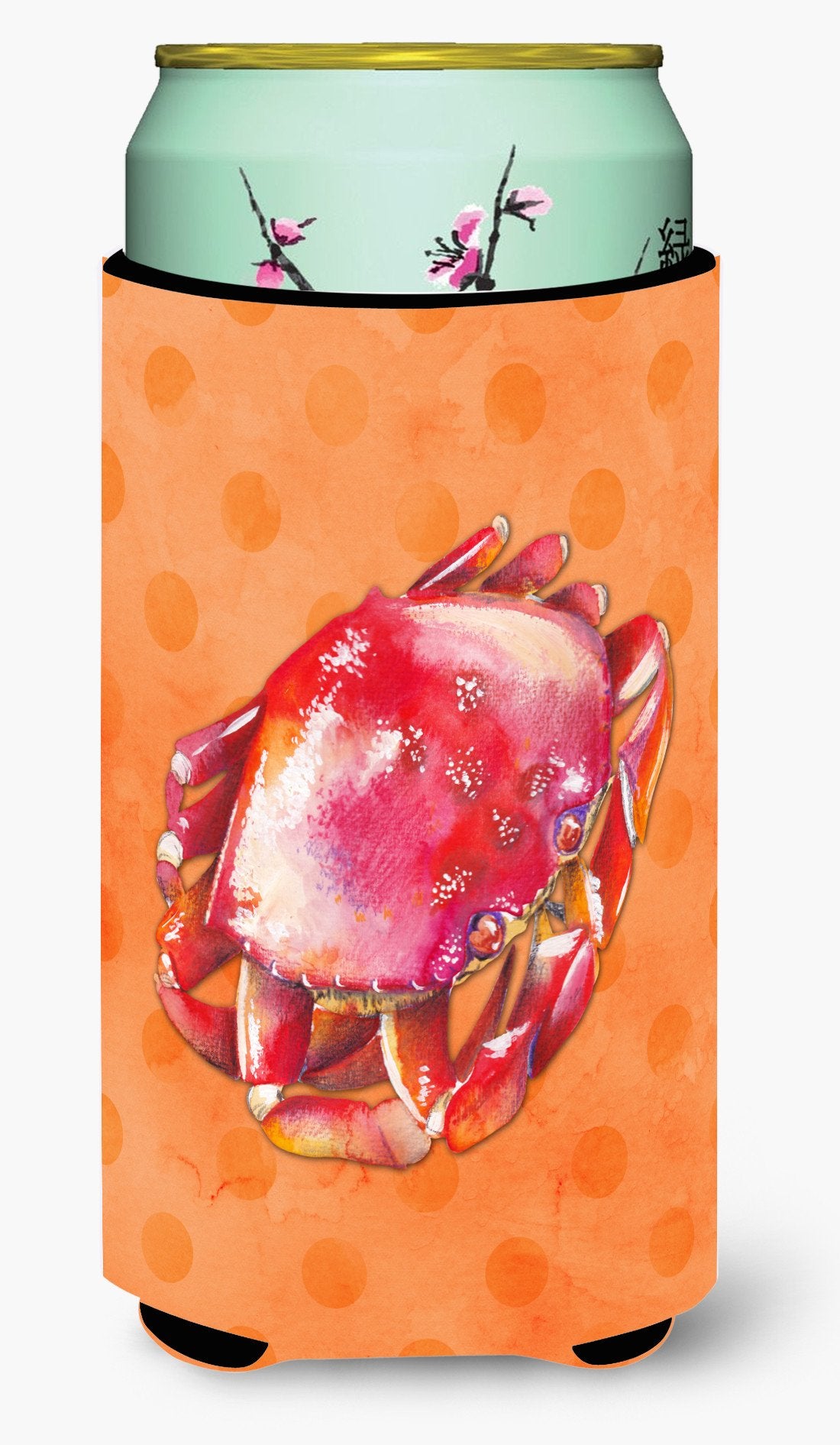Crab Orange Polkadot Tall Boy Beverage Insulator Hugger BB8268TBC by Caroline&#39;s Treasures