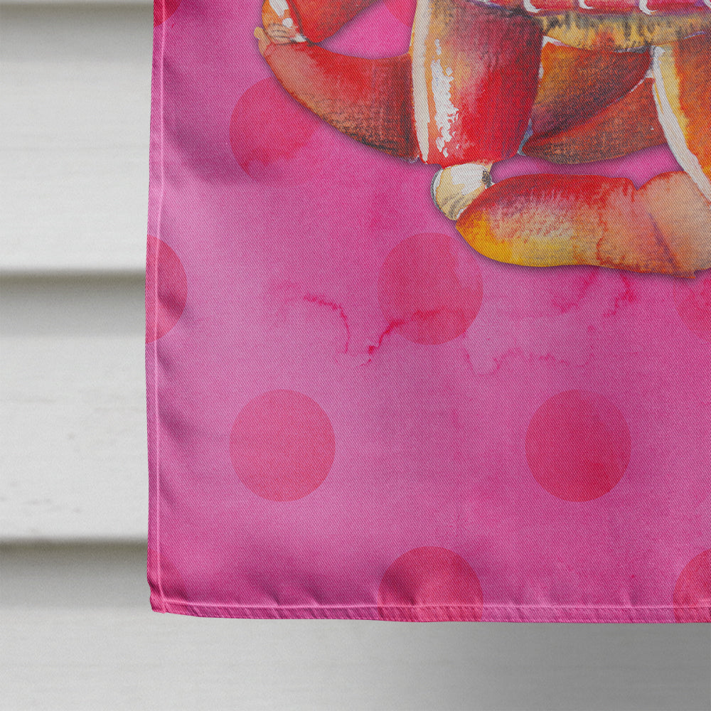 Crab Pink Polkadot Flag Canvas House Size BB8269CHF
