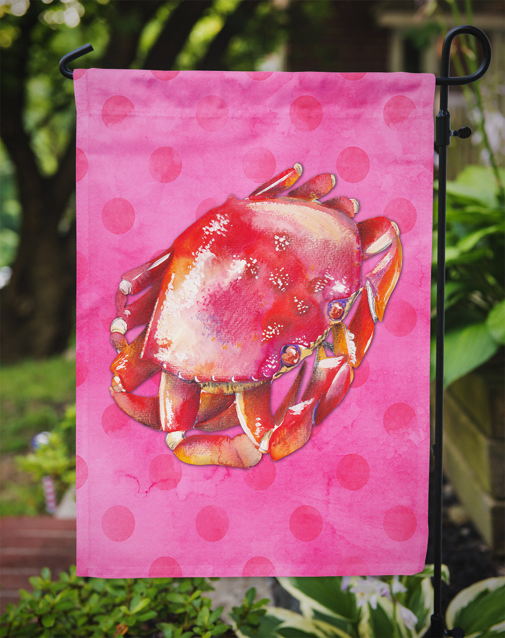 Crab Pink Polkadot Flag Garden Size BB8269GF