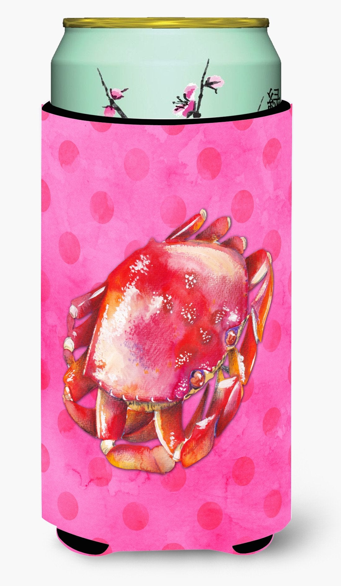 Crab Pink Polkadot Tall Boy Beverage Insulator Hugger BB8269TBC by Caroline&#39;s Treasures