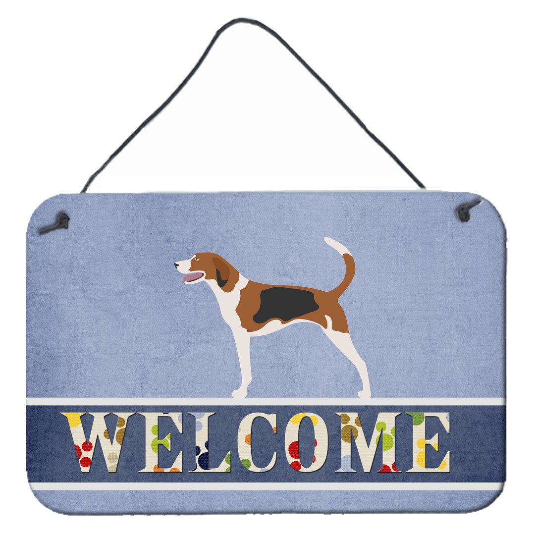 American Foxhound Welcome Wall or Door Hanging Prints BB8271DS812 by Caroline's Treasures