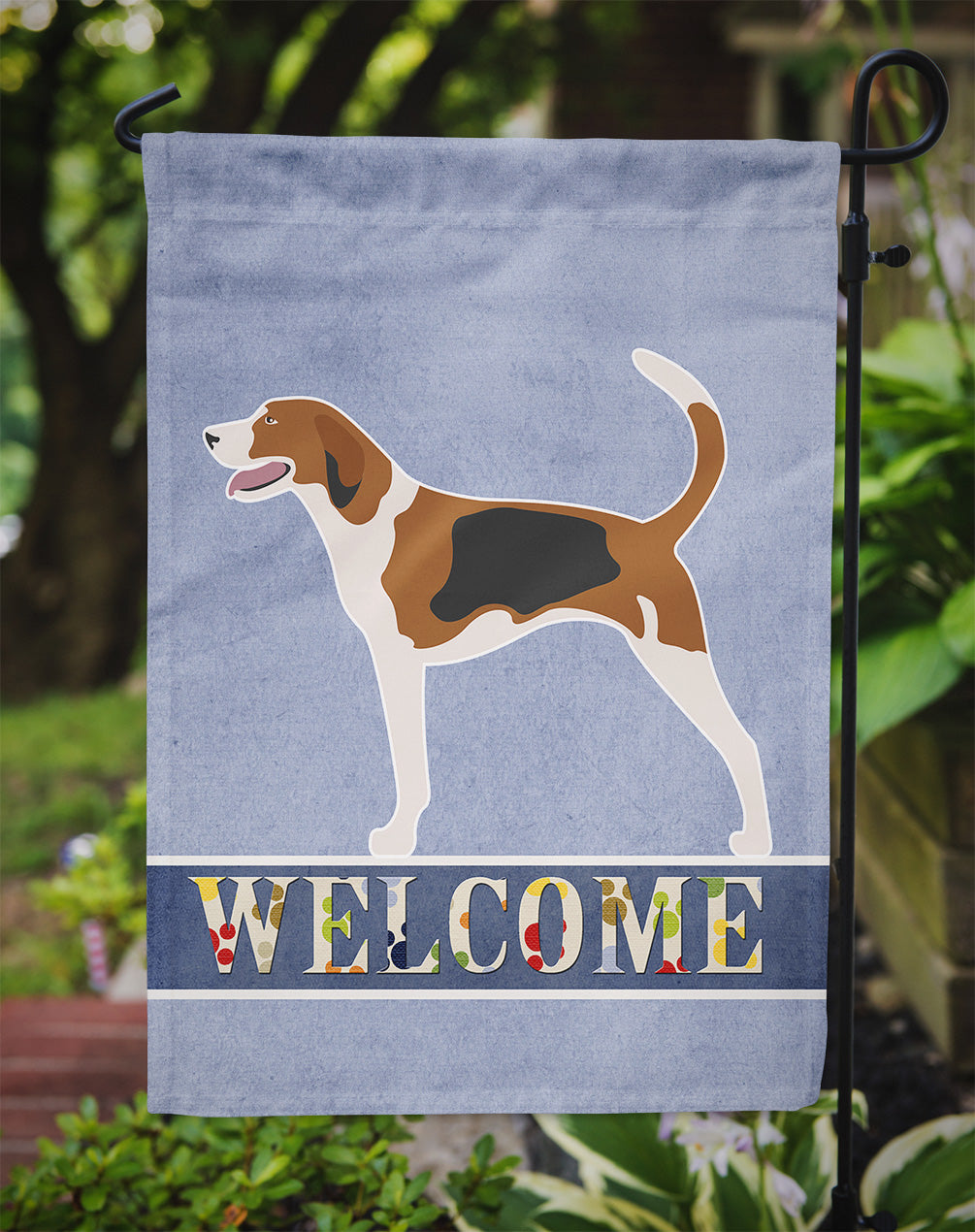 American Foxhound Welcome Flag Garden Size BB8271GF  the-store.com.