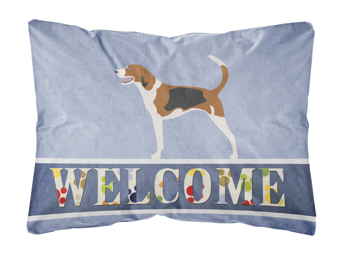 American Foxhound Welcome Canvas Fabric Decorative Pillow by Caroline&#39;s Treasures